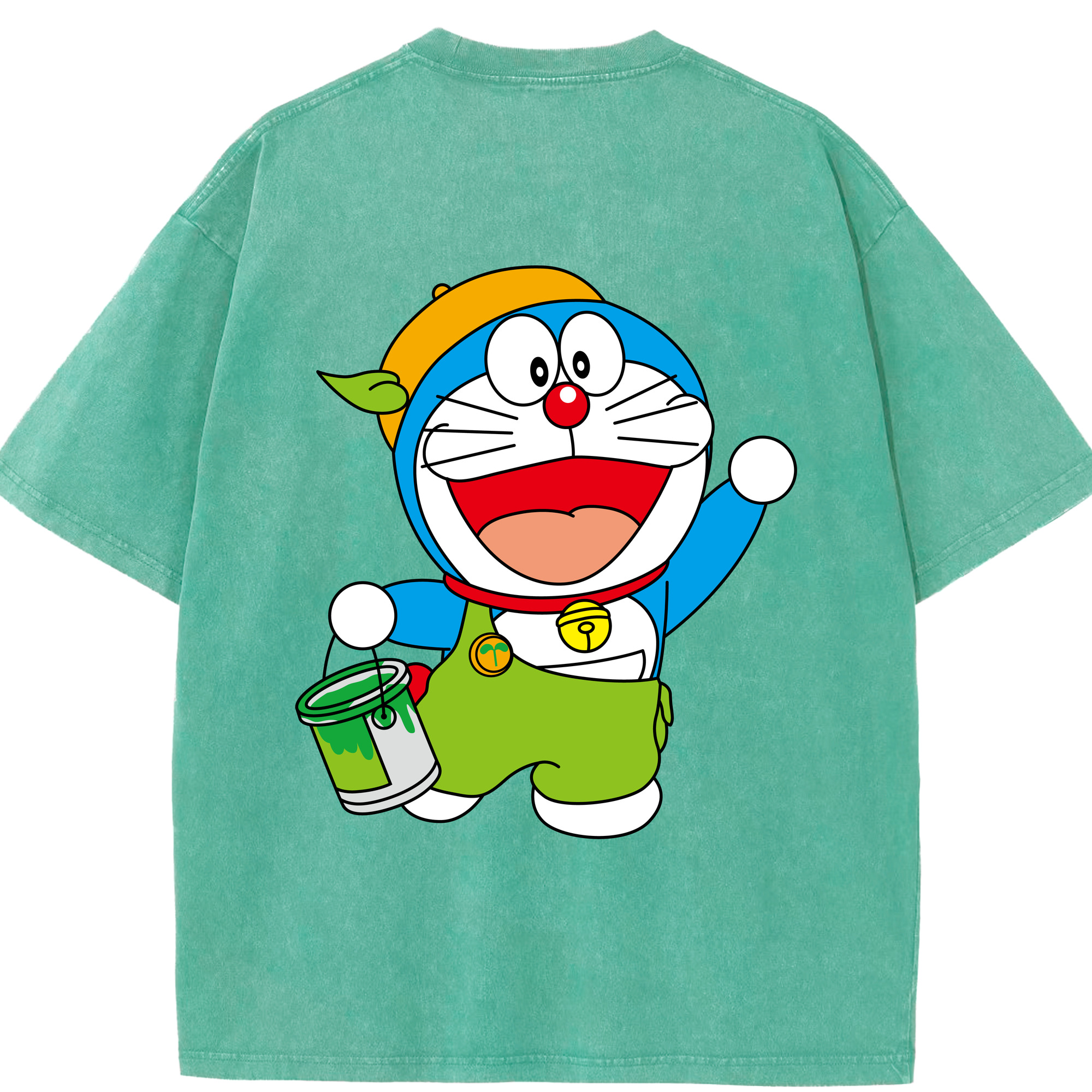 （画像用） ドラえもん Doraemon 綿100% ヴィンテージ風 半袖Tシャツ（背面プリント）